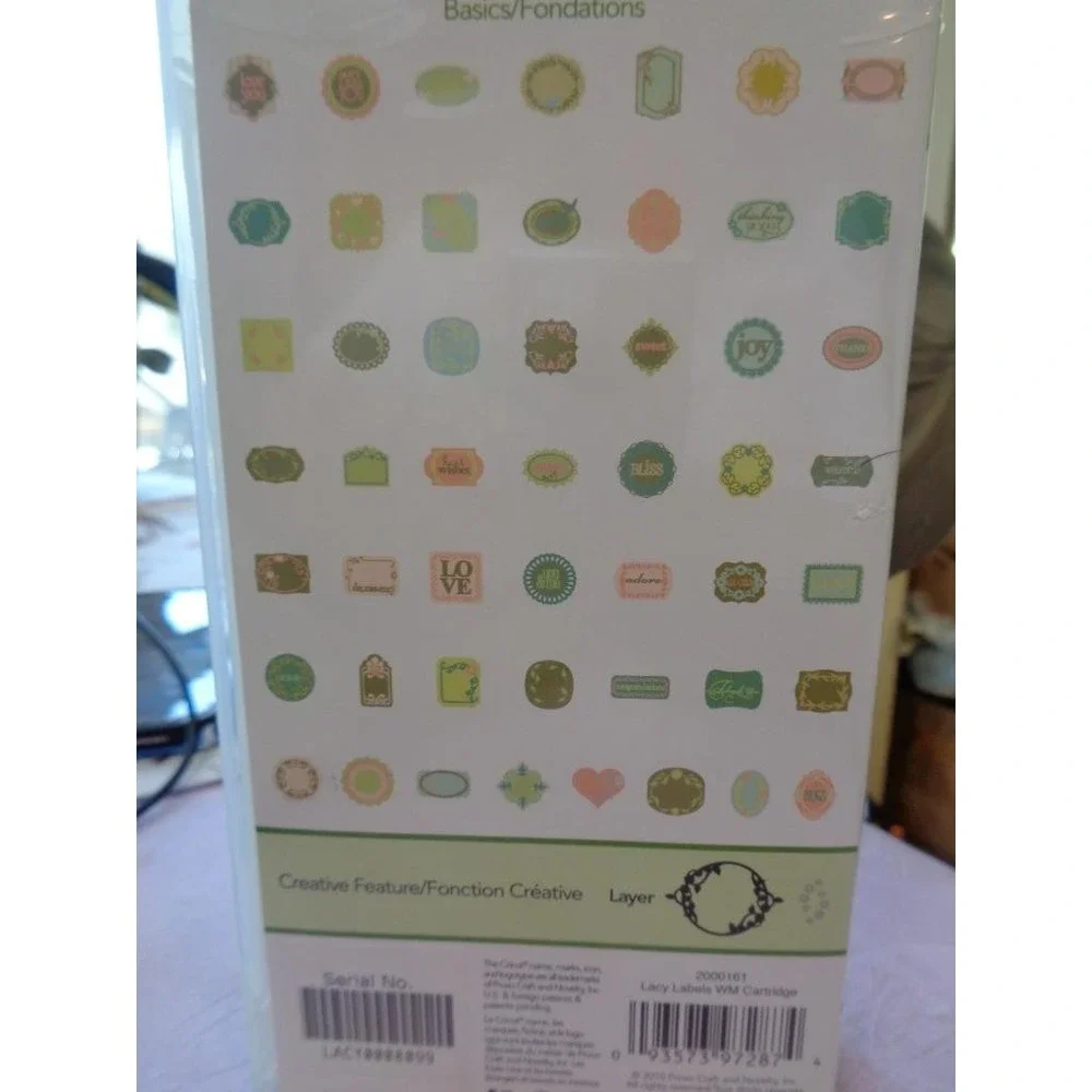 Cricut Lite Die Cut Cartridge LACY LABELS Scrapbooking
